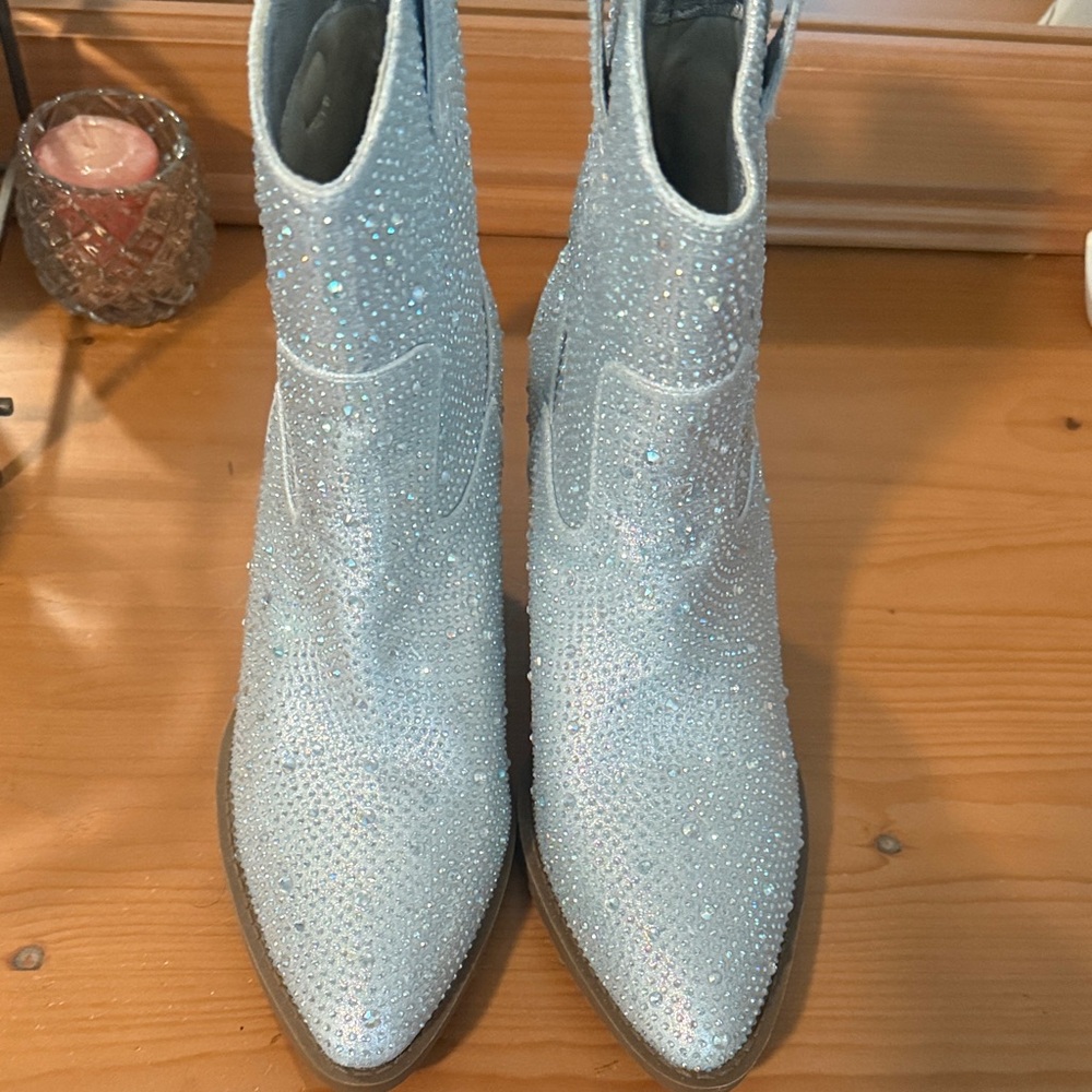 Forever New Sparkling Silver Ankle Boots